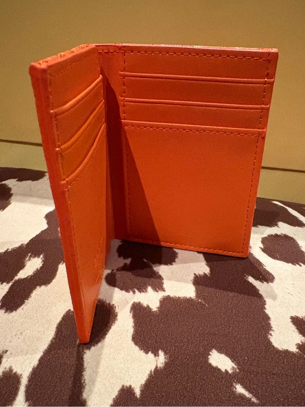 Goyard Orange Saint Sulpice Card Wallet / Slim Bifold Card Holder Made in France